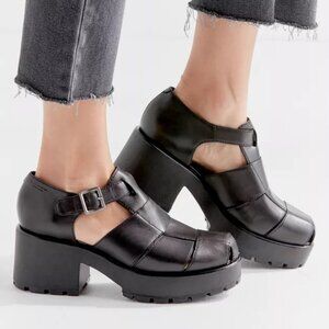 Vagabond Dioon Black Leather Chunky Heeled Shoes Size 41 / 9.5